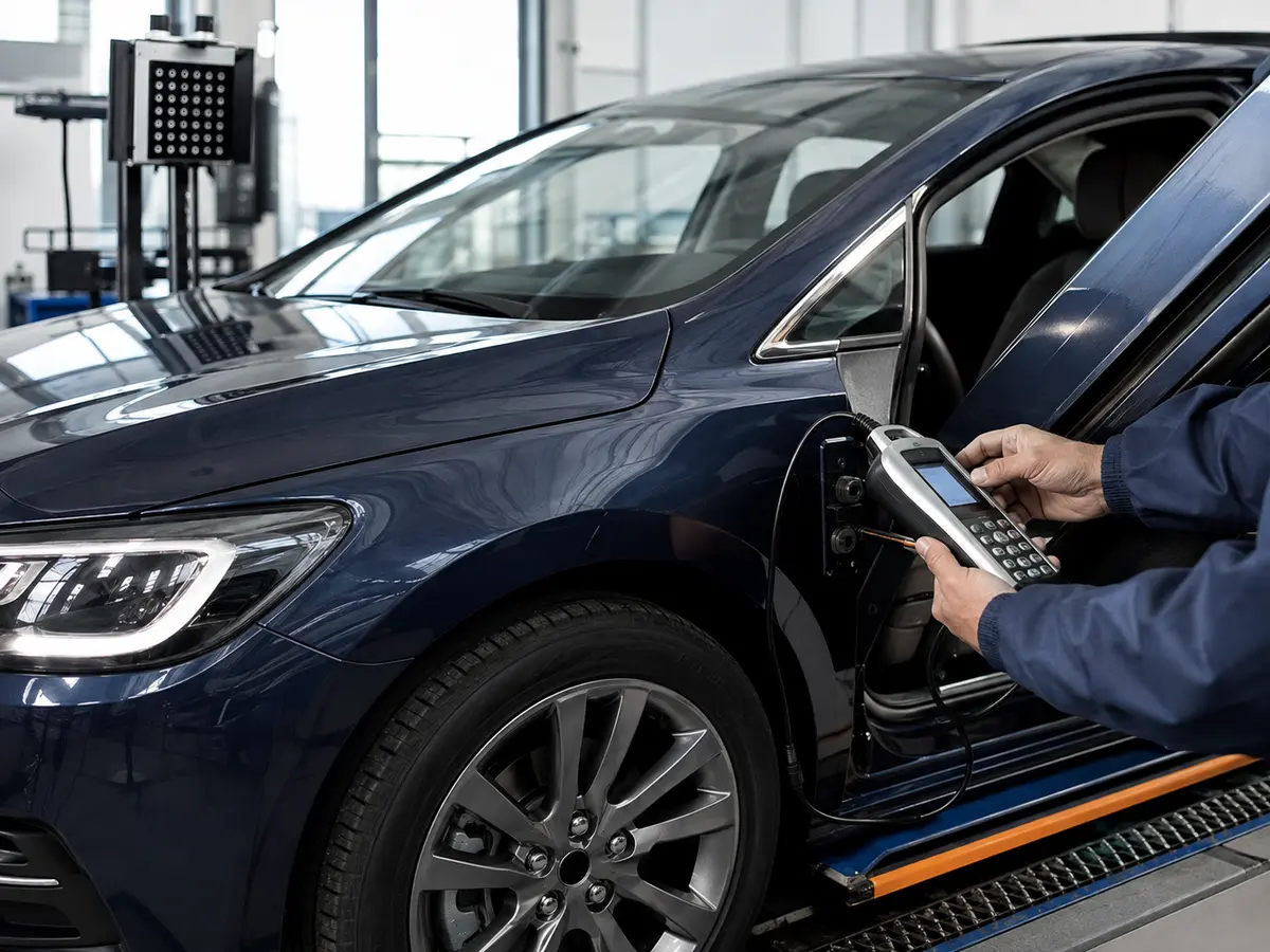 Осмотр импортного автомобиля в испытательной лаборатории
